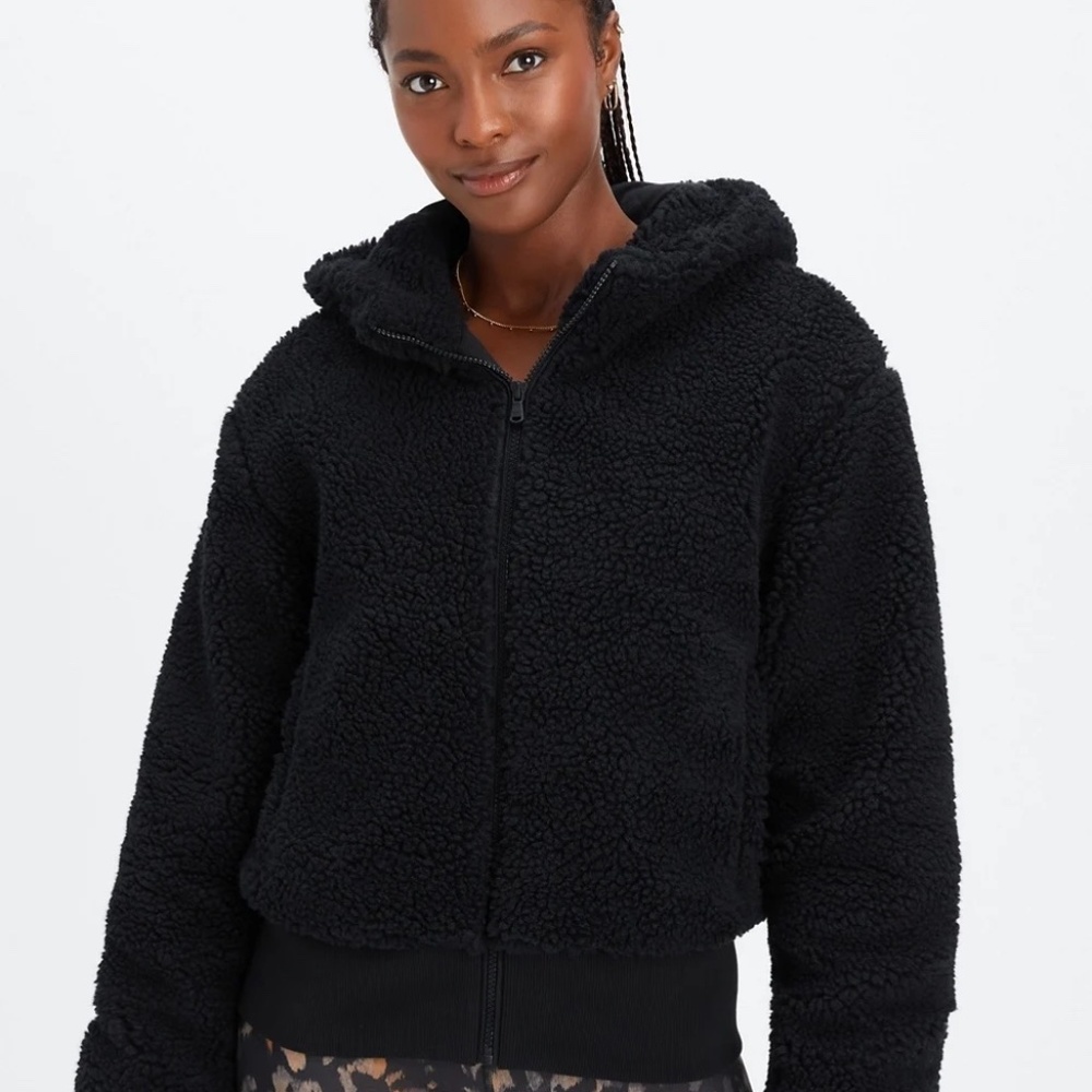 *NOT AVAILABLE* Fabletics Black Sherpa Summit Teddy Jacket
